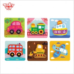 미니 교통퍼즐(6종 세트: 택시+기차+배+버스+포크레인+비행기)